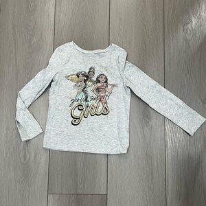 Disney Princess Jumping Beans Girls' Empowerment Long Sleeve Tee - Gray